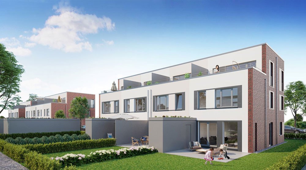 Image new build property townhouses Vogelaue Hamburg / Neugraben-Fischbek