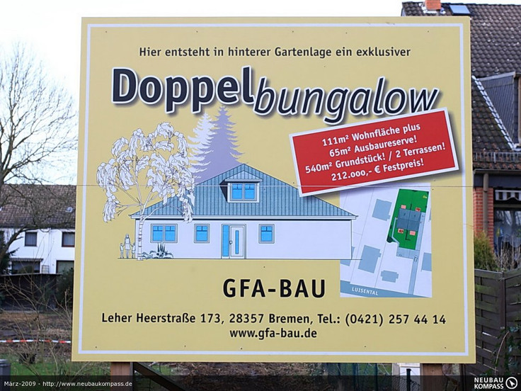 Buy  in Bremen-Horn-Lehe - Doppelbungalow Luisental, Luisental