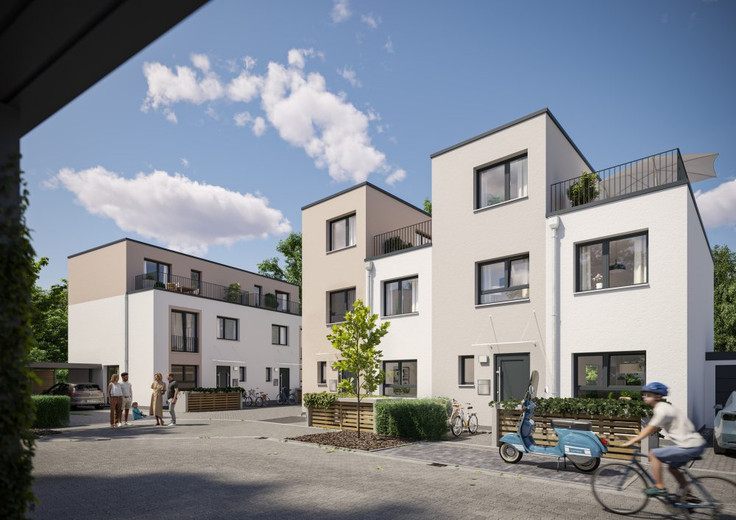 Buy Condominium, Terrace house, Semi-detached house, House in Hanau-Steinheim - High5 Garden Hanau, Karl-Kirstein-Str. 2