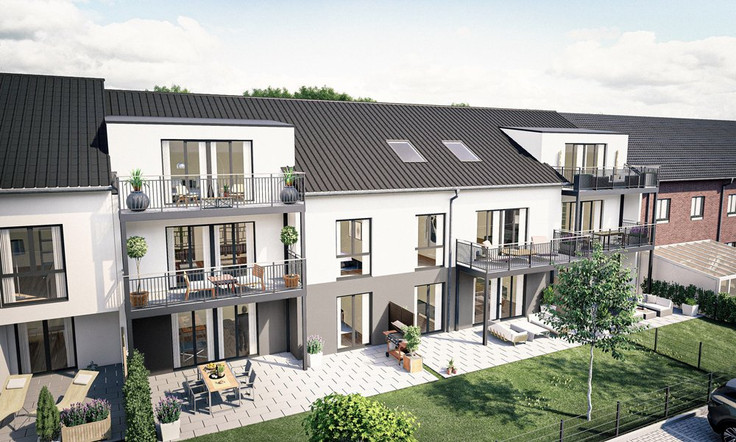 Buy Condominium, Terrace house, Penthouse, House in Mönchengladbach - NordparkLiving, Lindberghstrasse 152, 152a, 152b