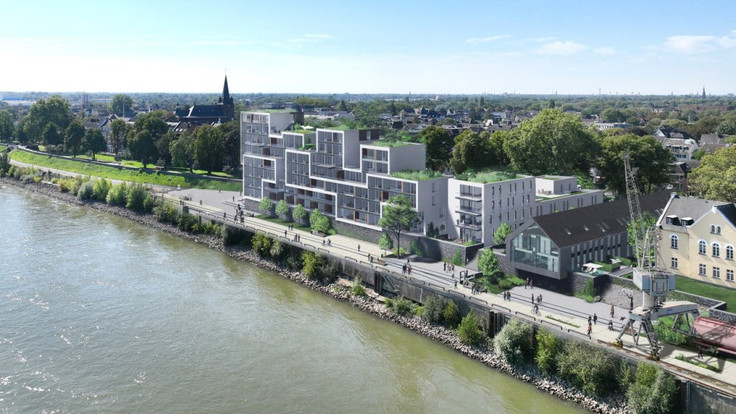 Buy Condominium, Terrace house, Maisonette apartment in Krefeld-Uerdingen - Rheinblick Krefeld, Am Zollhof 6