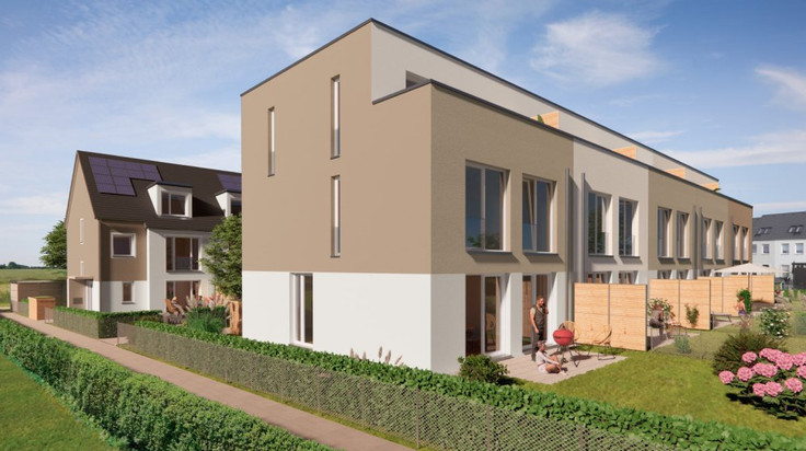 Buy Terrace house, House in Nuremberg-Kornburg - Rieter Bogen - Reihenhäuser LUX, Käte-Reichert-Straße