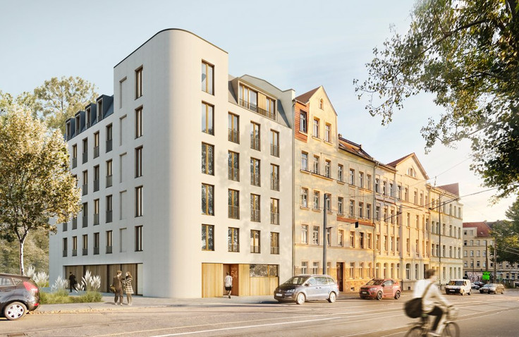 Buy Condominium in Leipzig-Volkmarsdorf - Projekt Bülow Eck, Torgauer Straße 54