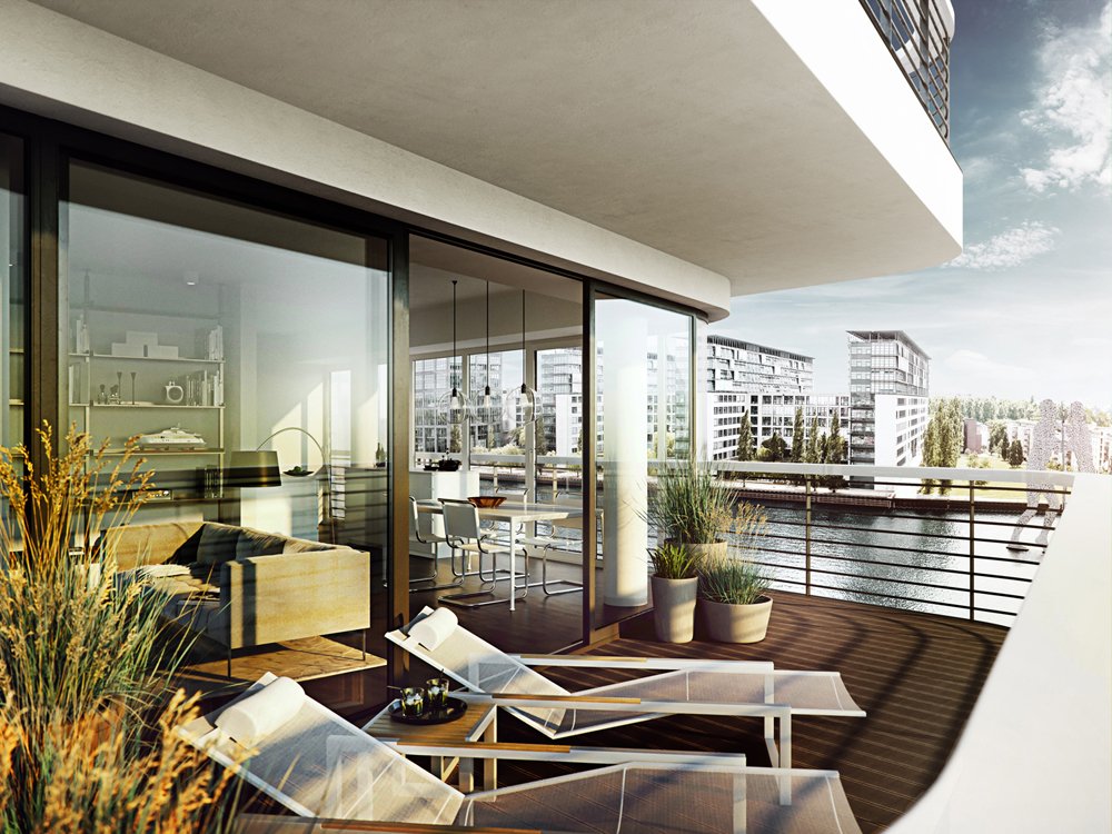 Pictures from new build property development WAVE waterside living berlin Stralauer Allee Berlin-Friedrichshain