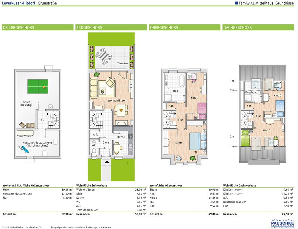 Grünstraße Leverkusen buy new build Terrace house