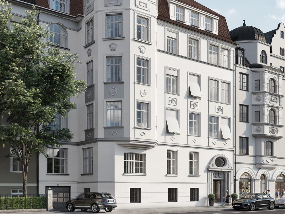 Image from new build and core renovation property development project Stadtpalais Widenmayer Widenmayer Straße 51, 80538 München / Lehel Dr. Than Immobilien GmbH & Co. KG