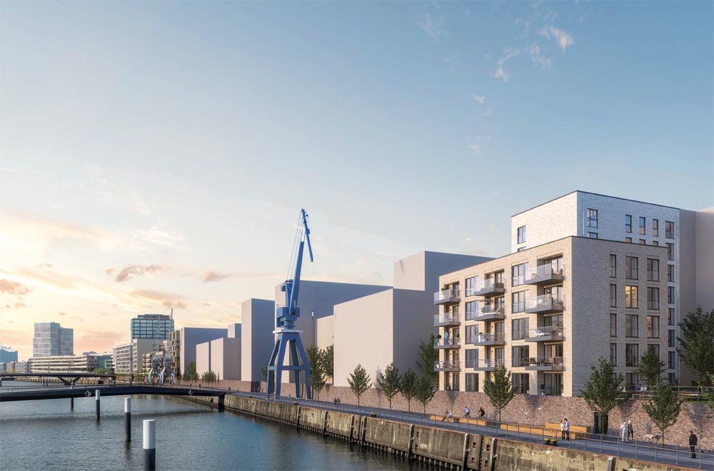 Image new build property condominiums FRANK in der HafenCity Hamburg / HafenCity
