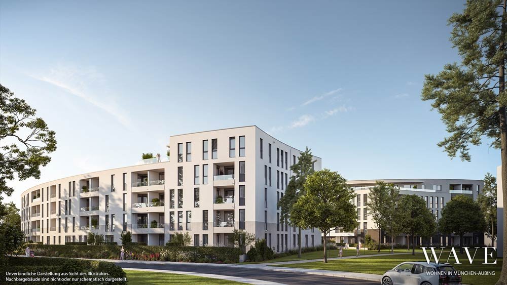 Image from new build property development project WAVE - Wohnen in München-Aubing Fritz-Bauer-Straße 28, 81249 München / Aubing DEMOS Wohnbau GmbH - Bauträger