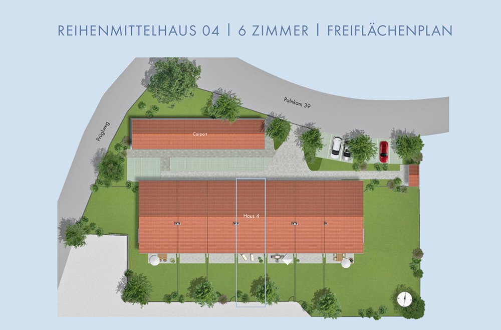 Image new build property terraced houses Reihenhäuser Otterfing / Munich / Bavaria