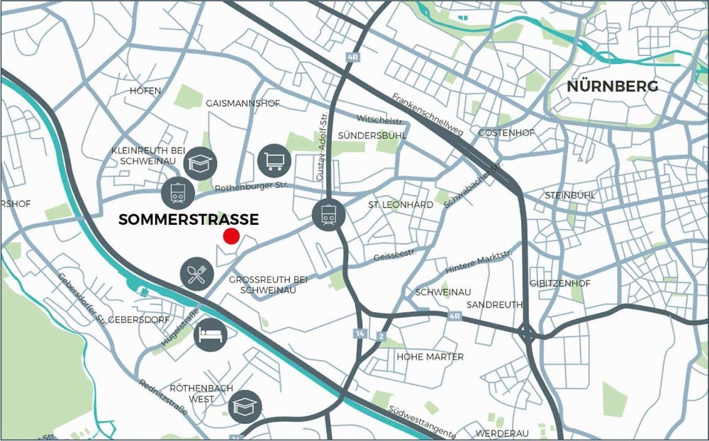 Image new build property condominiums Sommerstraße Nuremberg / Großreuth bei Schweinau