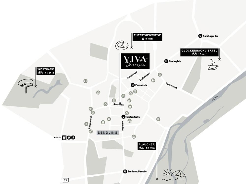Image new build property condominiums and houses Viva Theresia Munich / Sendling