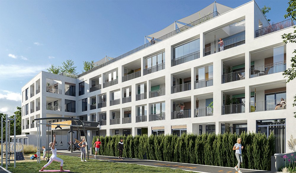 Image new build property condominiums Fitter Living Quartier No. 1 Landau in der Palatinate / Frankfurt