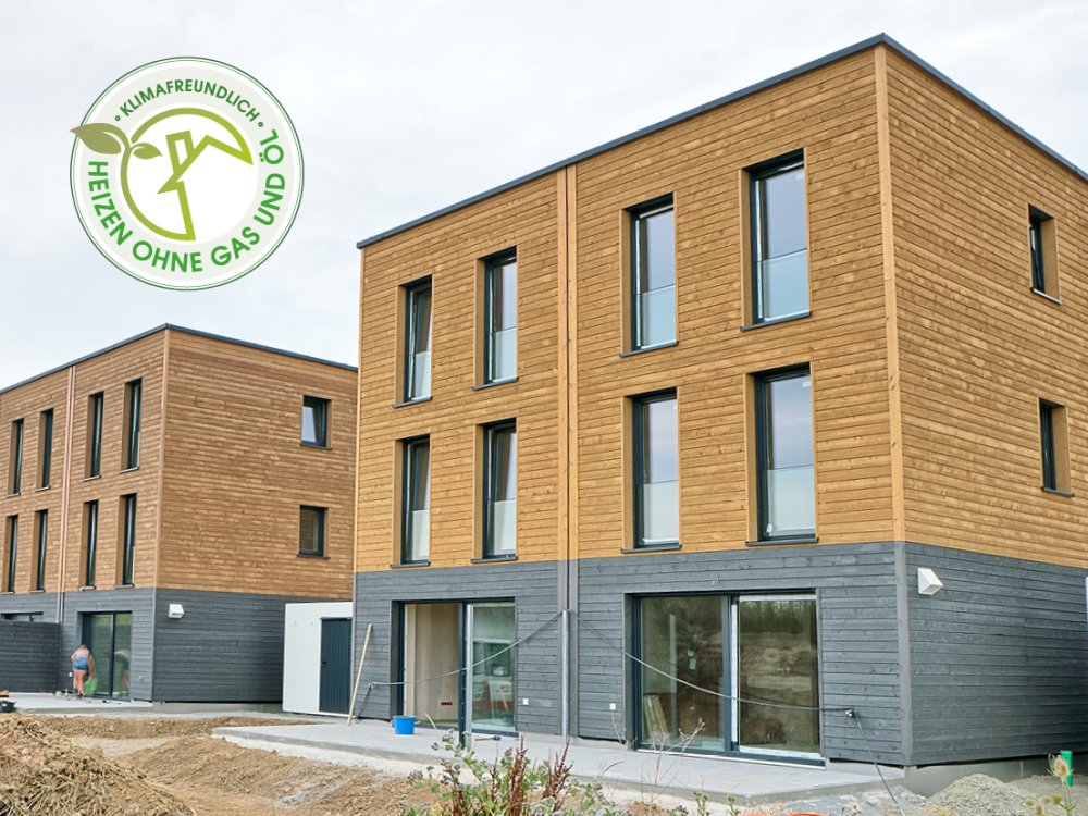 Image new build property Timber Town Geiselhöring Doppelhaushälften semi-detached houses
