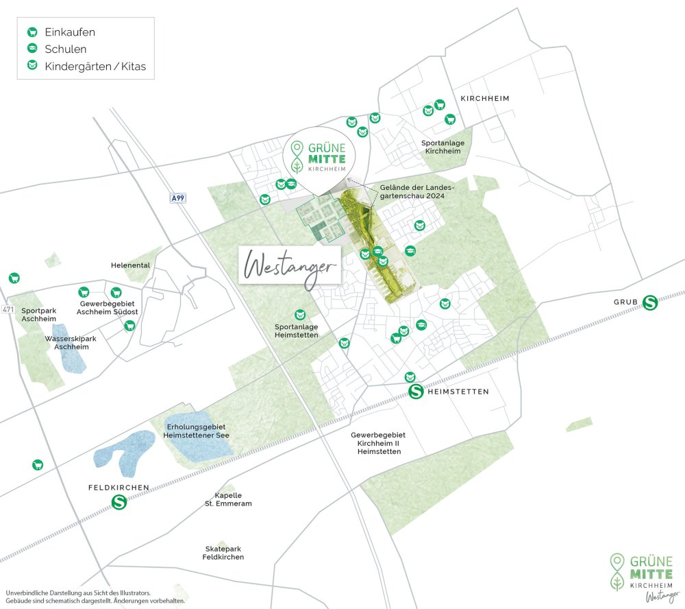 Image new building project Grüne Mitte Kirchheim – Westanger – houses