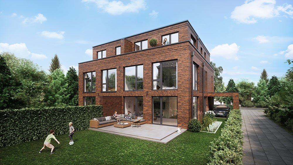 Image new build property houses Ahrensburger Weg Hamburg