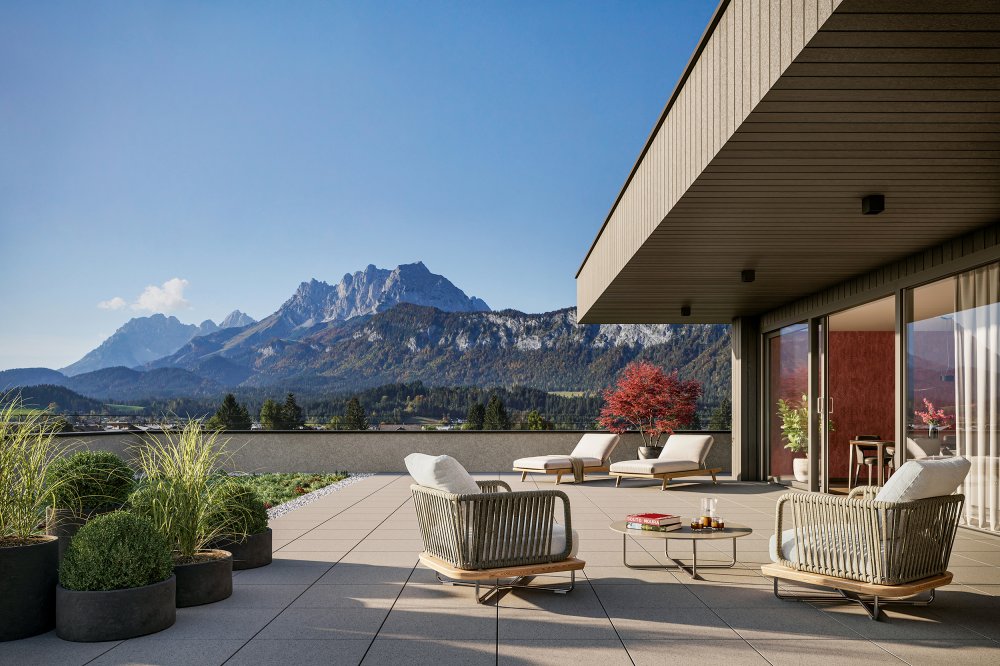 Image new build property condominiums ELBOGEN HÖFE Loferer Strasse St. Johann in Tirol