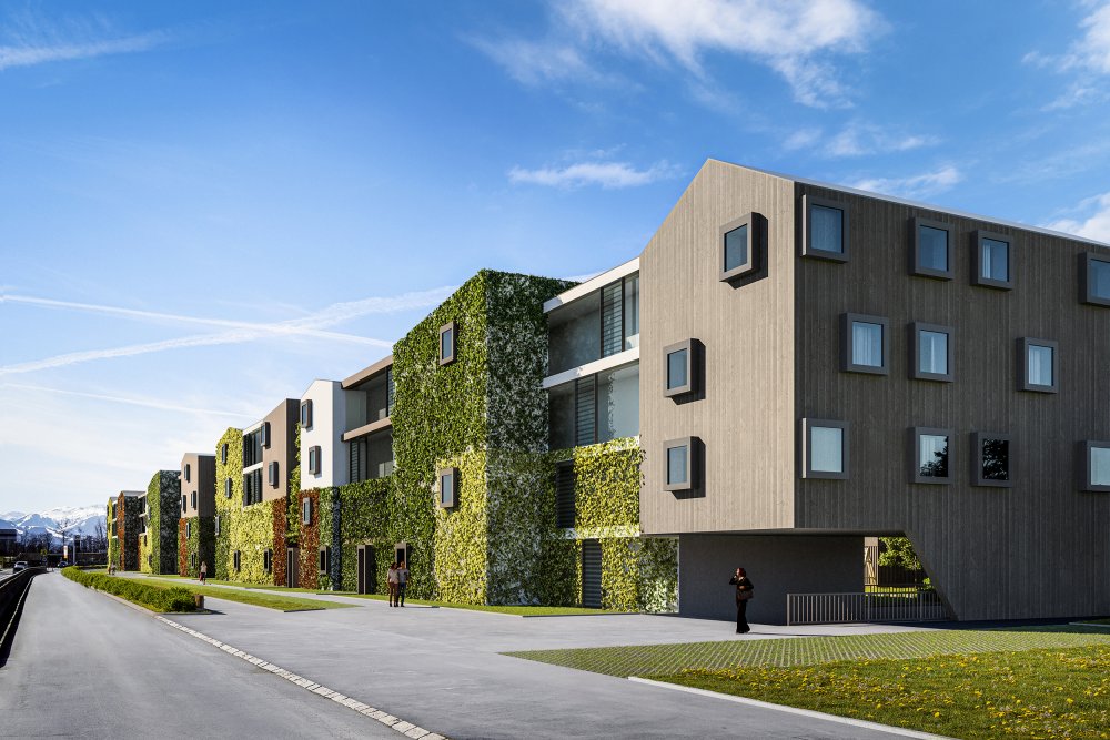 Image new build property condominiums ELBOGEN HÖFE Loferer Strasse St. Johann in Tirol