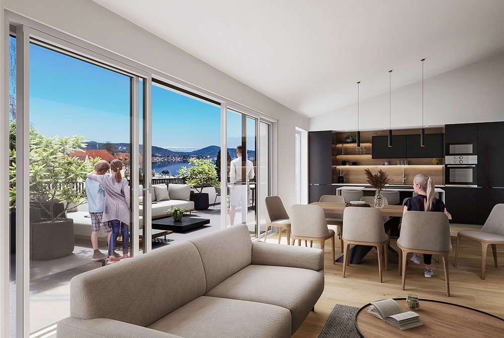Image new build property condominiums Seeblick Reifnitz am Wörthersee Seenstrasse