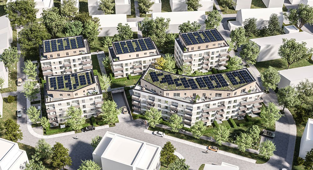 Image new build property condominiums green v Viernheim Steinweg Laatzen