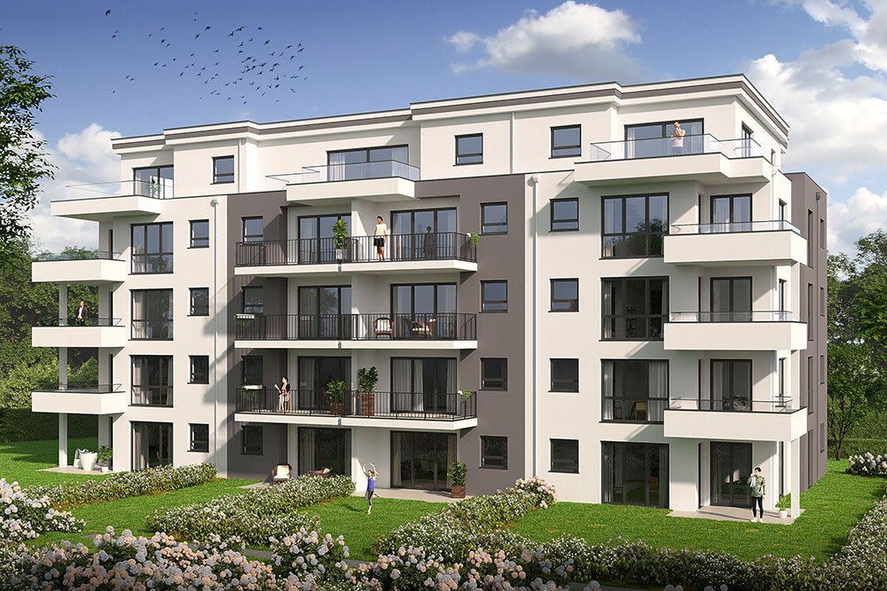 Image new build property condominiums Am Sägewerk 1-3 Wiesbaden Mainz-Kostheim