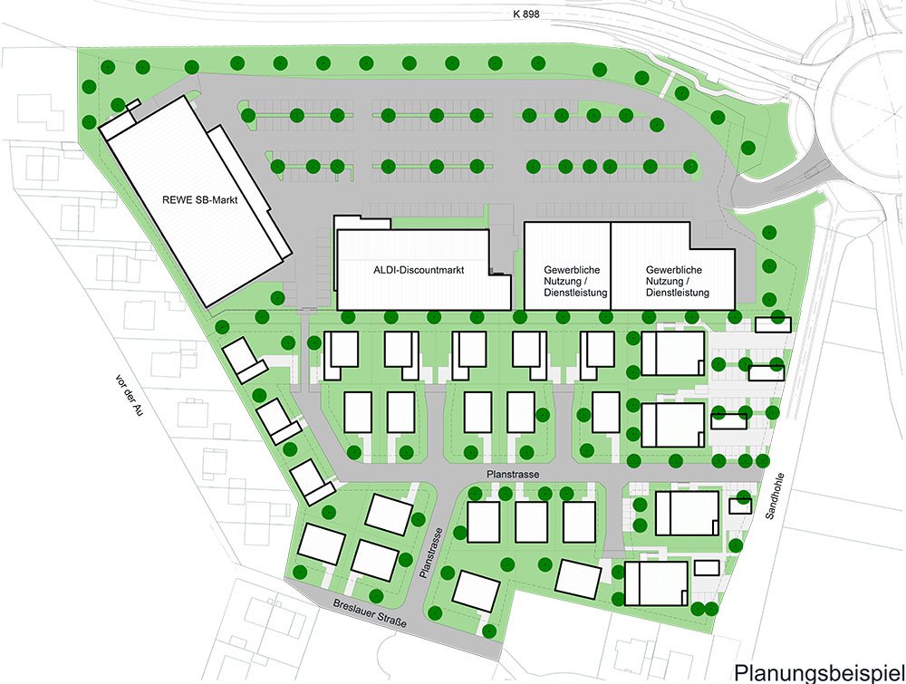 Image building plots new build development area Vor der Au Linsengericht