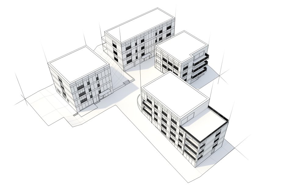Image new build property condominiums residential complex Bei den Reutewiesen Reutestraße Filderstadt