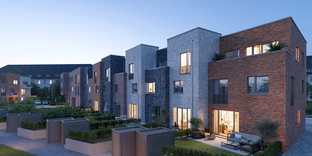 Pictures from new build property development townhouses and condominiums WOW - Wohnen an der Au Kuehnbachring, 22045 Hamburg / Jenfeld ICON IMMOBILIEN GmbH