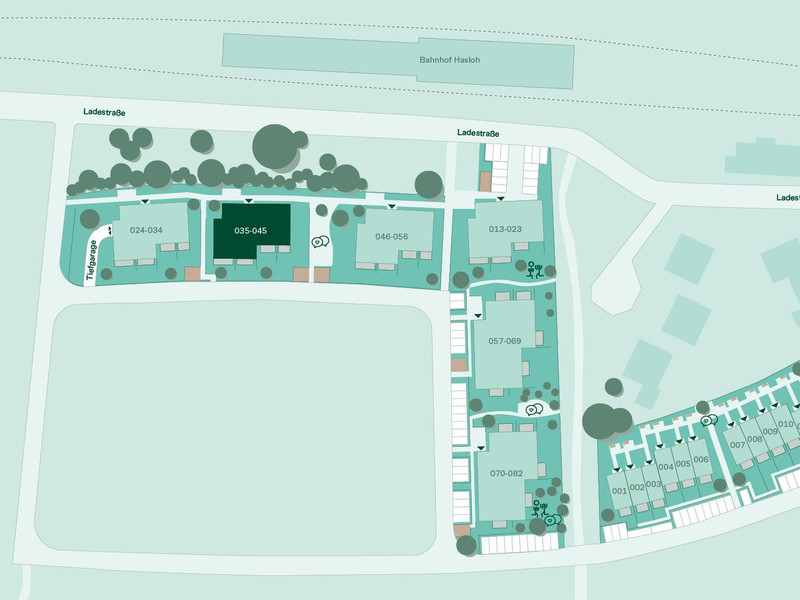 Lageplan vom Mehrfamilienhaus im Projekt Quittenknick