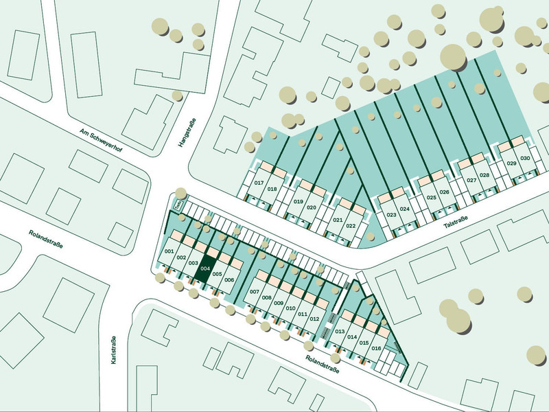 Lageplan des Reihenhauses im Projekt Wurmtalgärten