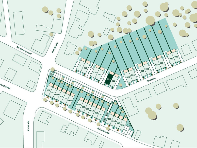 Lageplan des Doppelhauses im Projekt Wurmtalgärten