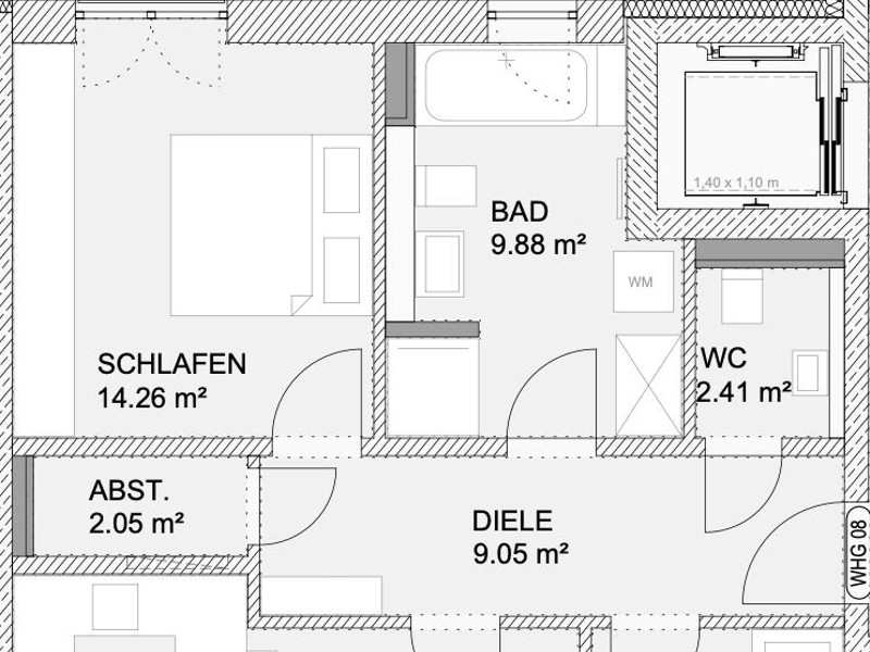 BK1-08 | Neubau. Lichtdurchflutete 3-Zimmer-Wohnung mit Süd-Balkon im Regensburger-Westen.