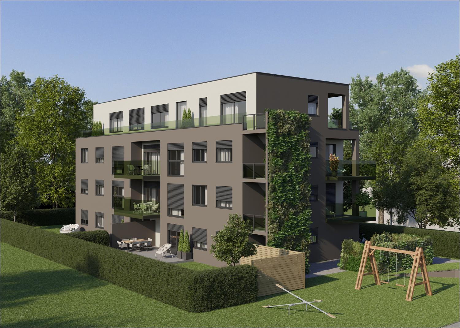 Wohnobjekt: Green Living, Wohneinheit: "Green Living"
3 Zimmer Neubau - Eigentumswohnung mit Balkon in Frankfurt (Unterliederbach)