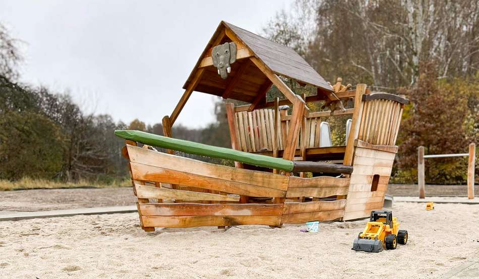 der Spielplatz ist auch fertig