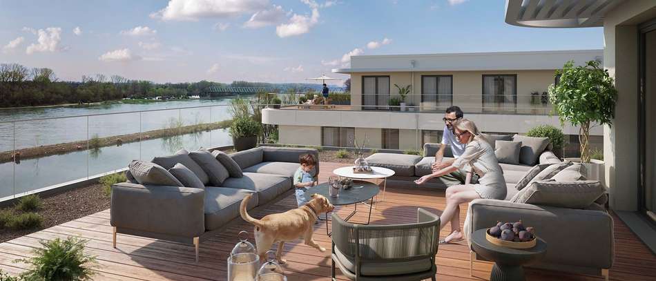  Mit tollen Ausblick direkt auf den Rhein