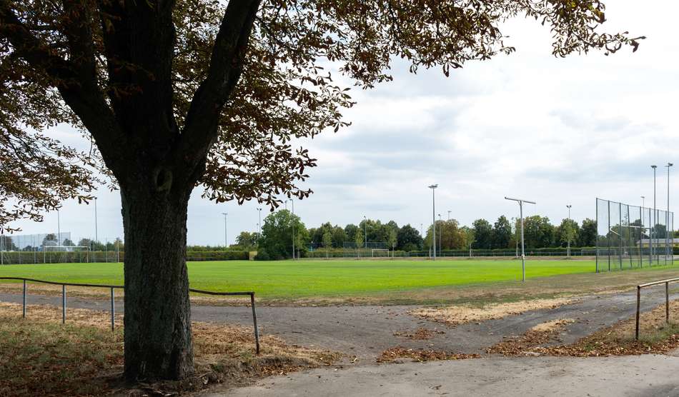Der Sportplatz in der Nähe