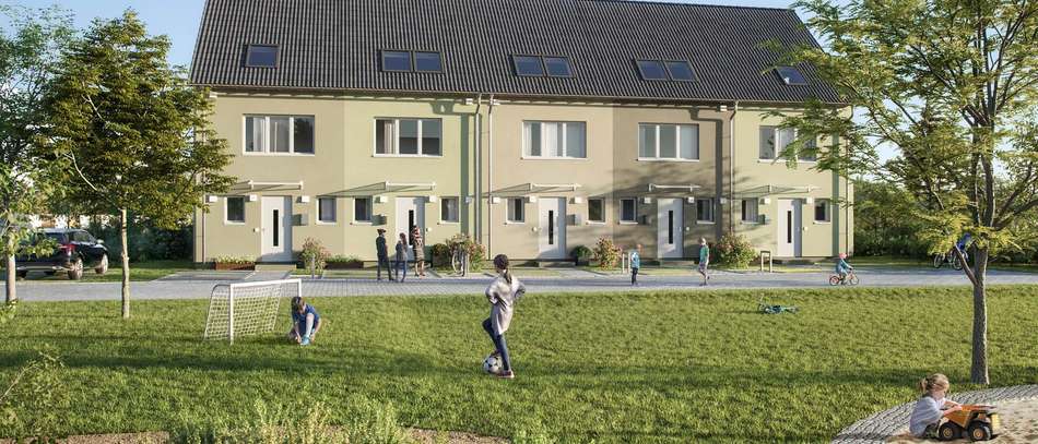 Moderne Reihenhäuser mit Dachterrasse