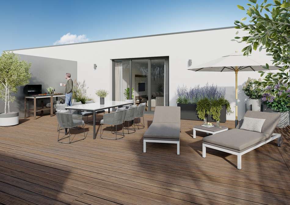 sonnige Dachterrassen