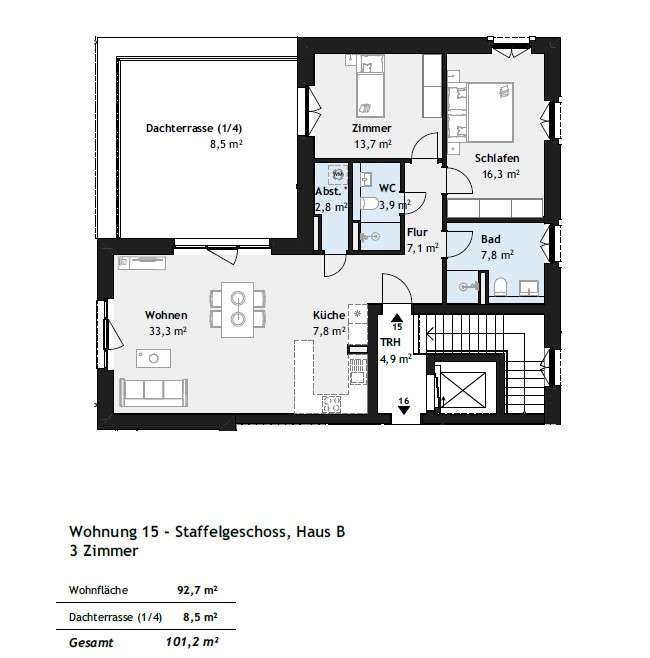 Grundriss WE 15