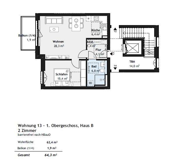 Grundriss WE 13