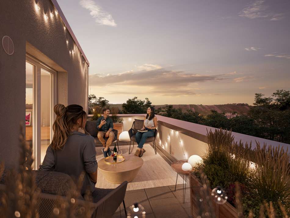 Kirchheim Dachterrasse Weinbe