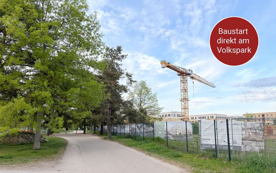 Baustart direkt am Volkspark 