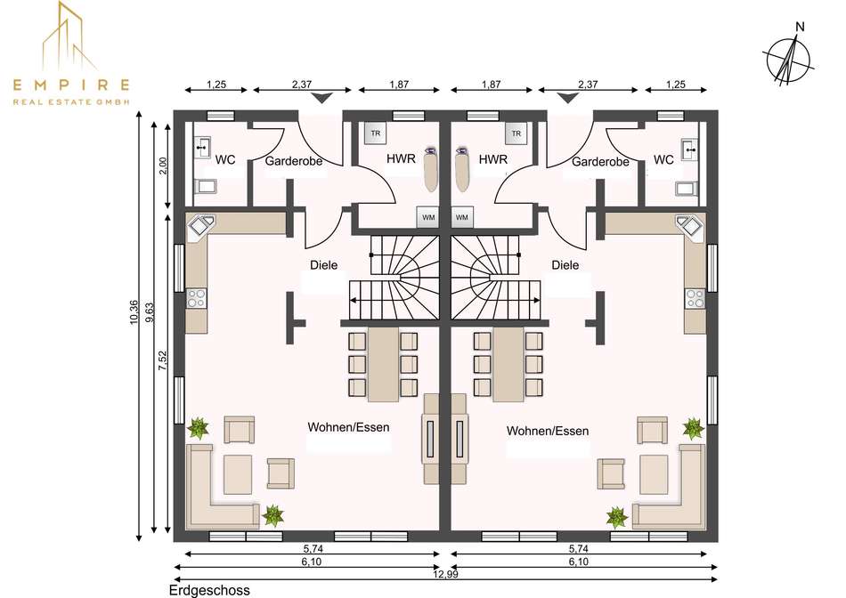 Haus 01 EG, DHH 01;DHH 02