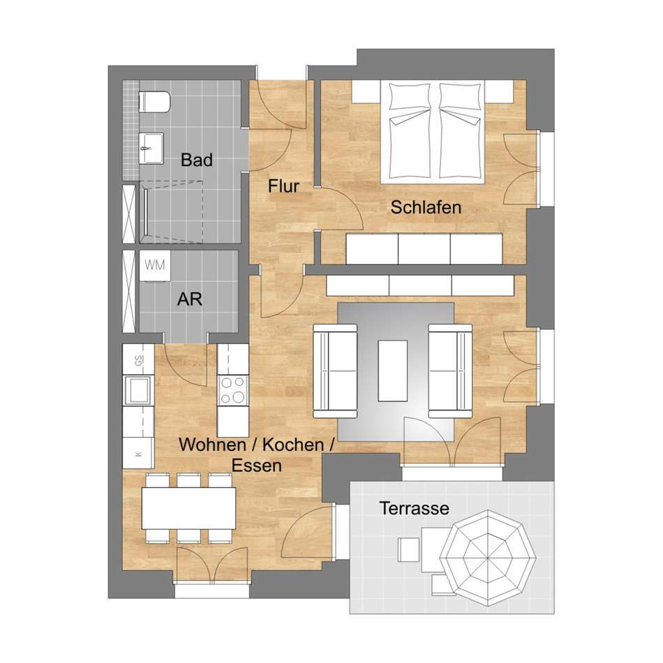 Grundriss Wohnung 1